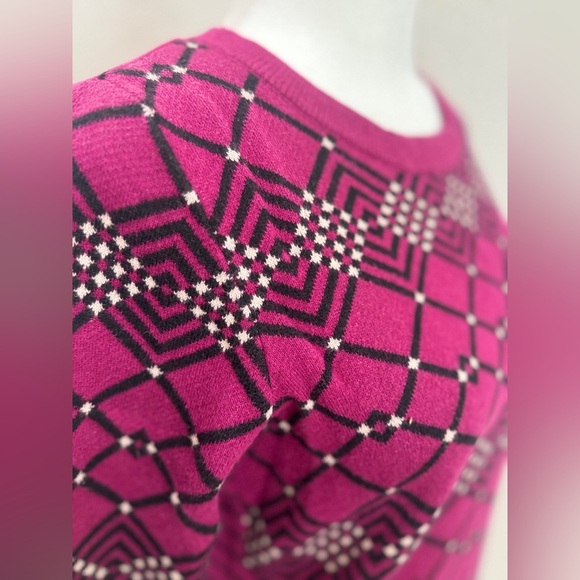 NWOT ANNE KLEIN Women's Argyle Pattern Sweater - Pink - Picture 9 of 12